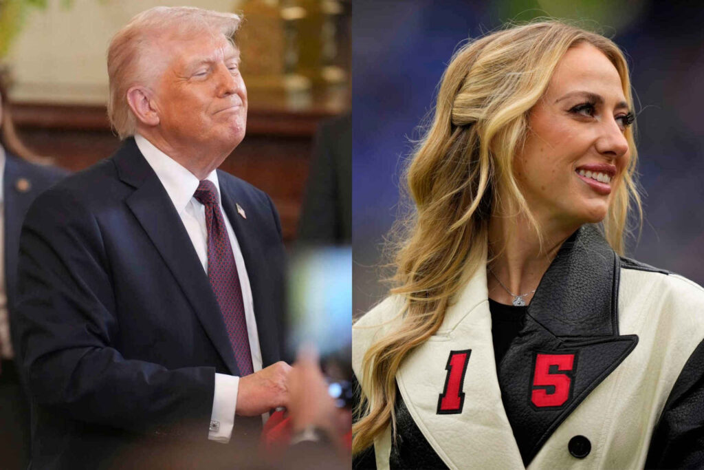 Donald Trump Brittany Mahomes, and a MAGA hat ignite political debate online