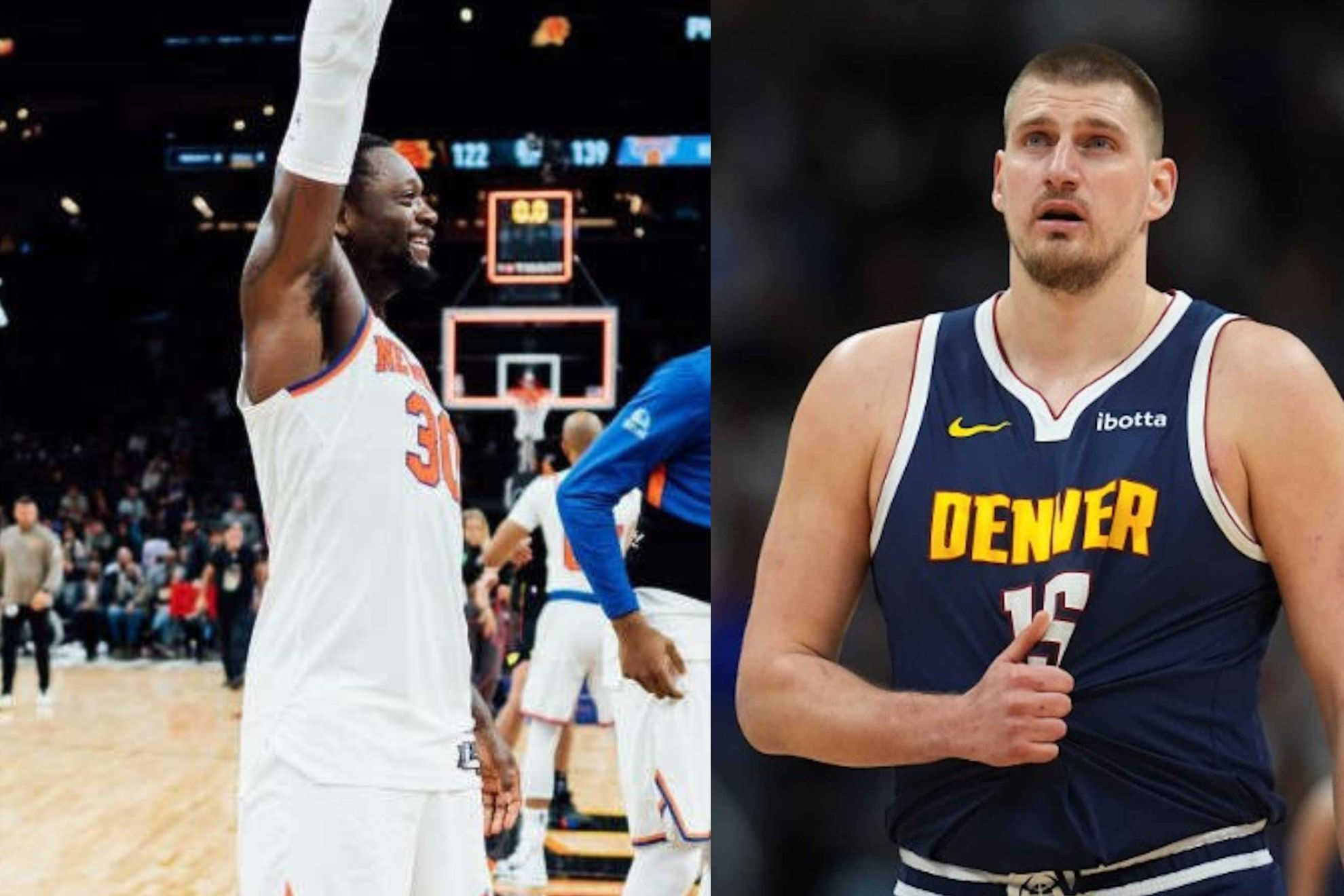 Julius Randle survives the clash with Nikola Jokic in a battle that the Wolves took to the limit